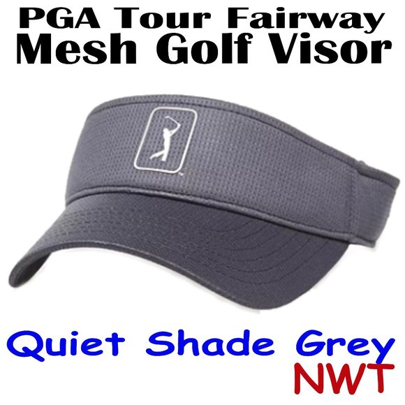 PGA Tour Fairway Mesh Golf Visor - AirFlux Ventilation - Quiet Shade Gray - NWT - Picture 1 of 4